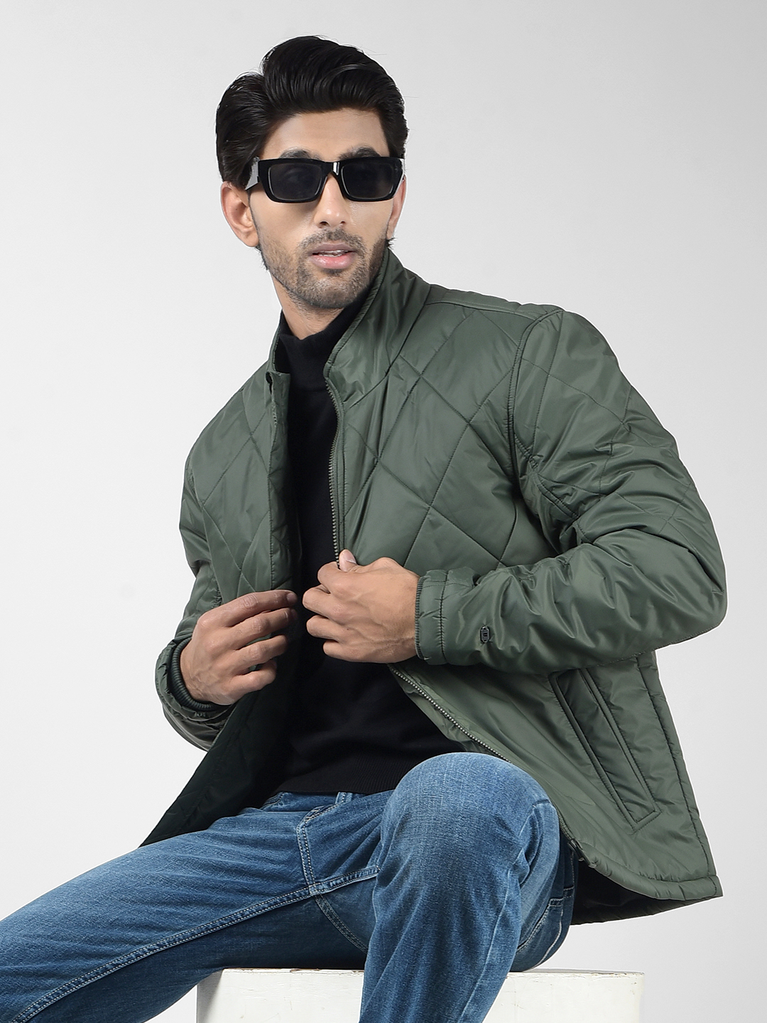 Numero Uno Men Solid Green Jacket